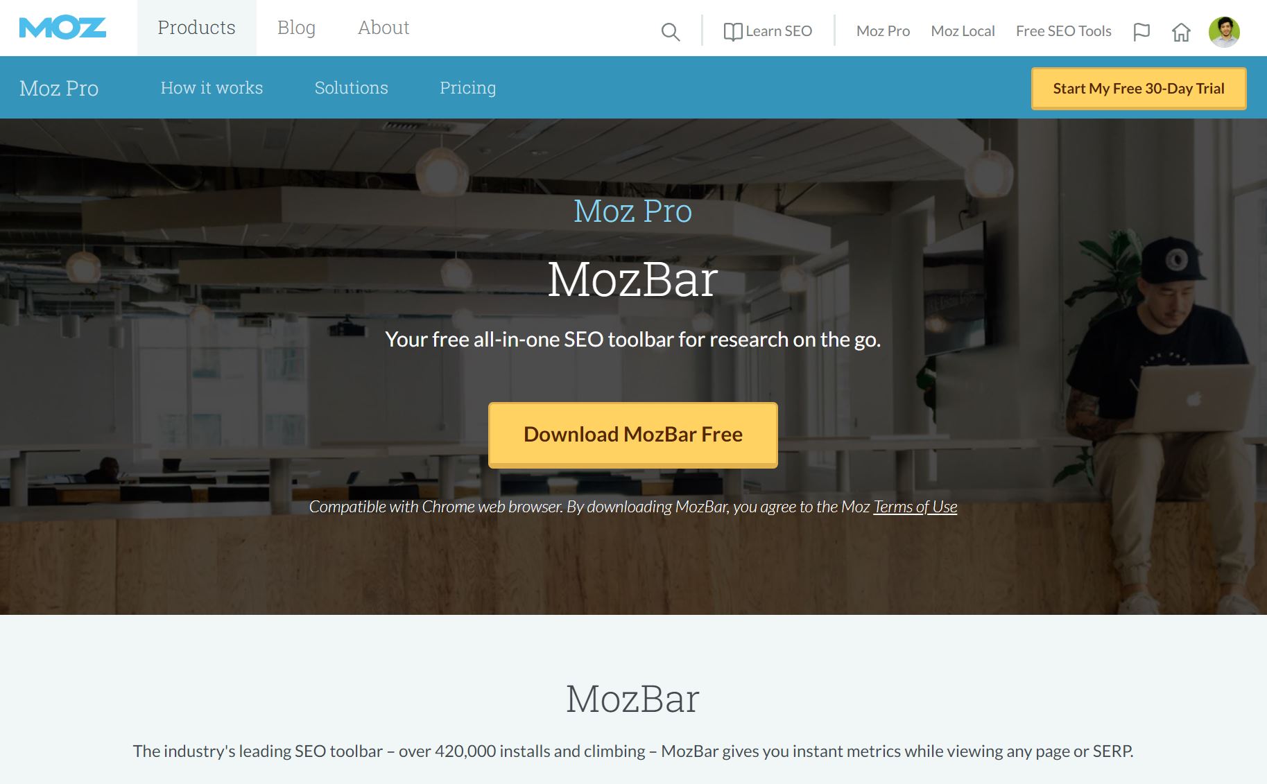 screenshot MozBar - Análise da concorrência
